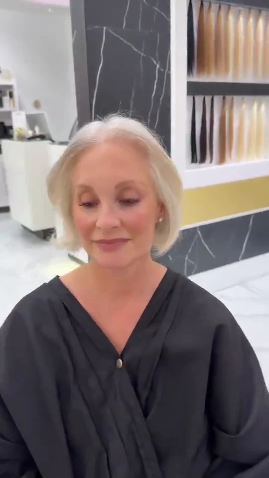 Before: guest with a shorter blonde style
